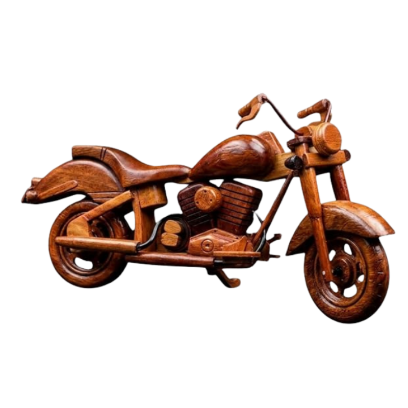 Handcrafted Mahogany Teak Wood Motorcycle Model