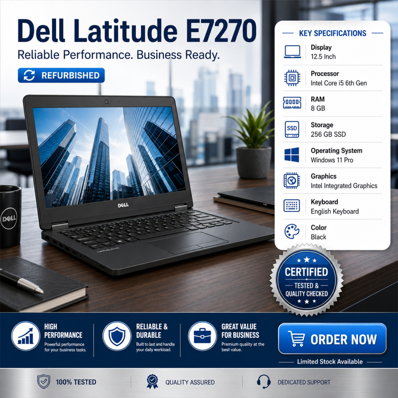 Dell Latitude E7270 (8GB - 256GB SSD) - Refurbished